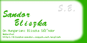 sandor bliszka business card